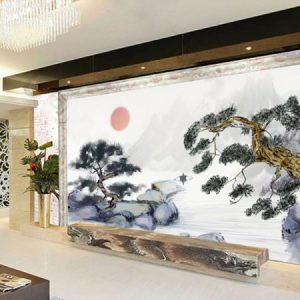 Tranh dán tường phong cảnh sông nước TDT023