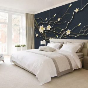 Tranh dán tường 3D hoa sứ trắng TDT046