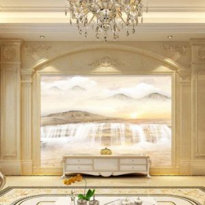 Tranh dán tường thiên nhiên thác nước trắng TDT068