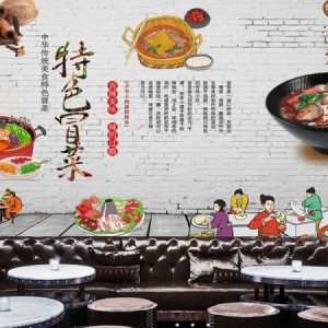 Tranh dán tường 3D quán ăn Trung Quốc TDT091