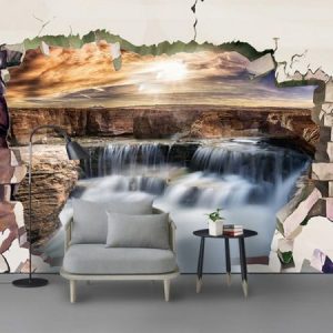 Tranh dán tường 3D thác nước TDT116