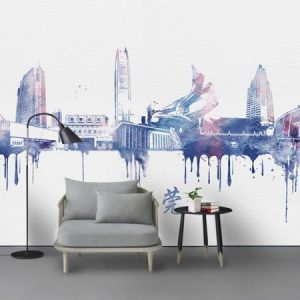 Tranh dán tường thành phố cao tầng TDT119