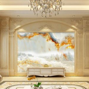 Tranh dán tường trừu tượng 3D rừng cây TDT126