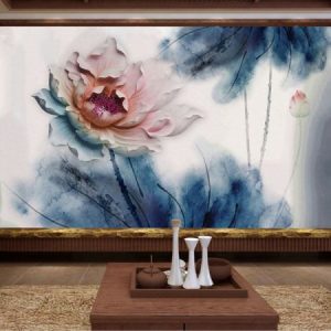 Tranh dán tường 3D bông hoa sen TDT142
