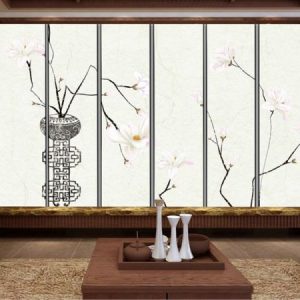 Tranh dán tường 3D ghép bình hoa trắng TDT157