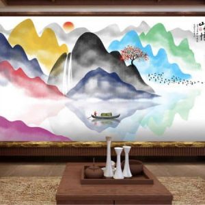 Tranh dán tường trừu tượng thiên nhiên màu sắc TDT205