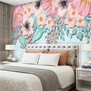 Tranh dán tường 3D các loài hoa TDT206