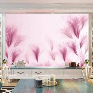 Tranh dán tường trừu tượng hoa sắc hồng TDT208