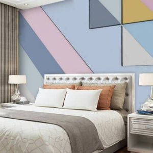 Tranh dán tường trừu tượng 3D hình học màu sắc TDT217