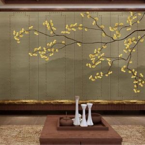 Tranh dán tường cây lá vàng TDT222