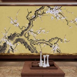 Tranh dán tường cây hoa mai trắng TDT225