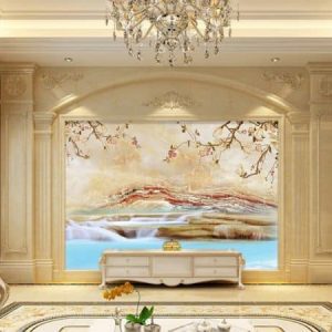 Tranh dán tường trừu tượng thiên nhiên sông núi TDT255