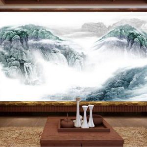 Tranh dán tường 3D núi rừng mờ ảo TDT257