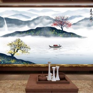 Tranh dán tường sông núi màu sắc TDT264