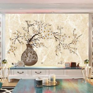 Tranh dán tường bình hoa trắng TDT270