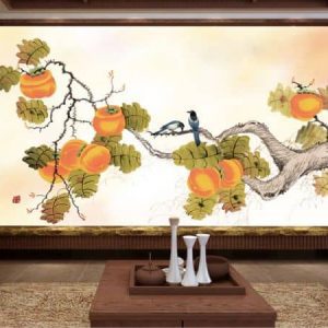 Tranh dán tường cây hồng vàng TDT283