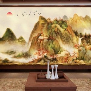 Tranh dán tường sơn dầu thiên nhiên núi rừng TDT286