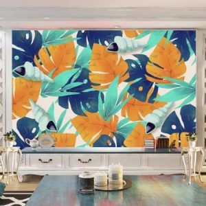 Tranh dán tường 3D lá cây màu sắc TDT289