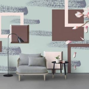 Tranh dán tường 3D trừu tượng cành hoa mộc lan TDT299