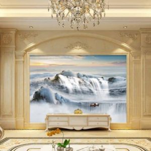 Tranh dán tường thiên nhiên thác nước trắng TDT304