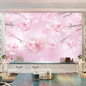 Tranh dán tường 3D hoa anh đào TDT308