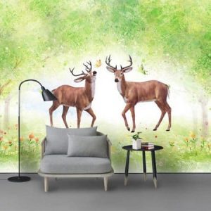 Tranh dán tường 3D hươu nâu TDT312