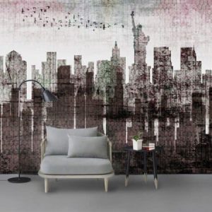 Tranh dán tường trừu tượng thành phố Paris TDT323