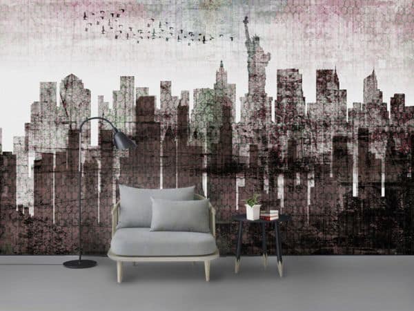 Tranh dán tường trừu tượng thành phố Paris TDT323 1 TDT323