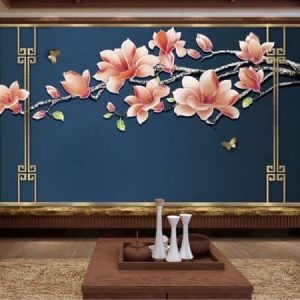 Tranh dán tường 3D hoa mai anh đào TDT325