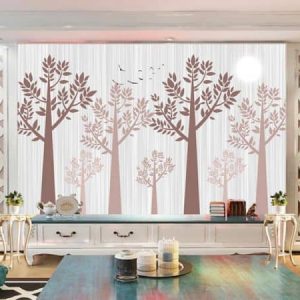 Tranh dán tường 3D cây lá nâu TDT331