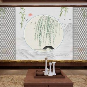 Tranh dán tường phong cảnh sông nước TDT349