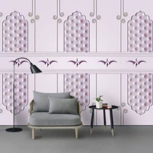 Tranh dán tường 3D họa tiết tím TDT359