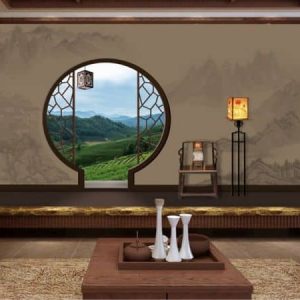 Tranh dán tường 3D kiến trúc Trung Quốc TDT386