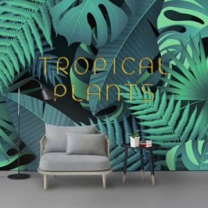 Tranh dán tường 3D lá xanh TDT388