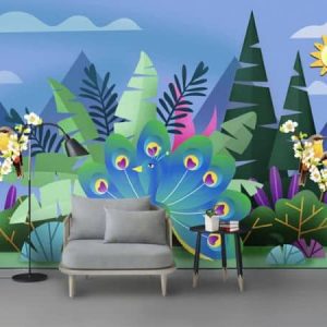 Tranh dán tường 3D thiên nhiên màu sắc TDT397