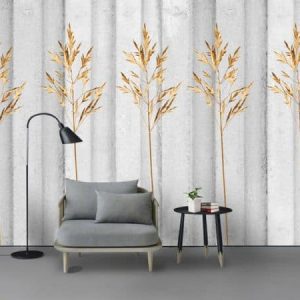 Tranh dán tường trừu tượng cây vàng TDT400