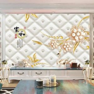 Tranh dán tường 3D hoa kim cương TDT403