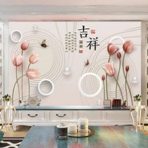 Tranh dán tường 3D hoa tulip TDT423