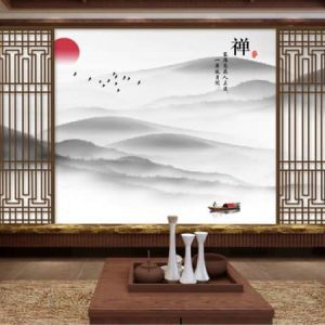 Tranh dán tường thiên nhiên sông núi Trung Quốc TDT429