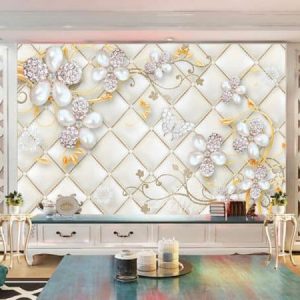 Tranh dán tường 3D hoa đá quý TDT431