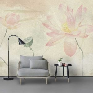 Tranh dán tường hoa sen cổ điển TDT440