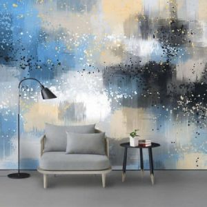 Tranh dán tường trừu tượng màu loang TDT451