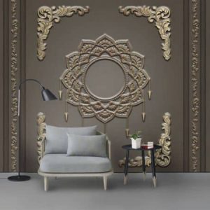 Tranh dán tường 3D họa tiết cổ TDT453