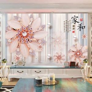Tranh dán tường 3D hoa kim cương TDT455
