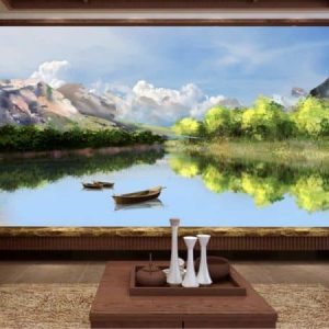 Tranh dán tường thiên nhiên sông nước TDT479