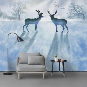 Tranh dán tường trừu tượng hươu xanh TDT483