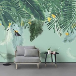 Tranh dán tường 3D lá xanh TDT498