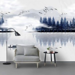 Tranh dán tường 3D trừu tượng rừng thông TDT500