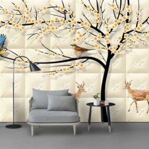 Tranh dán tường 3D hươu nâu TDT505