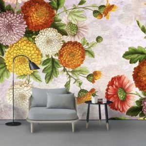 Tranh dán tường vẽ hoa cúc đại đóa TDT516